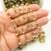 Ethiopian Opal Oxidized Wire Chain.